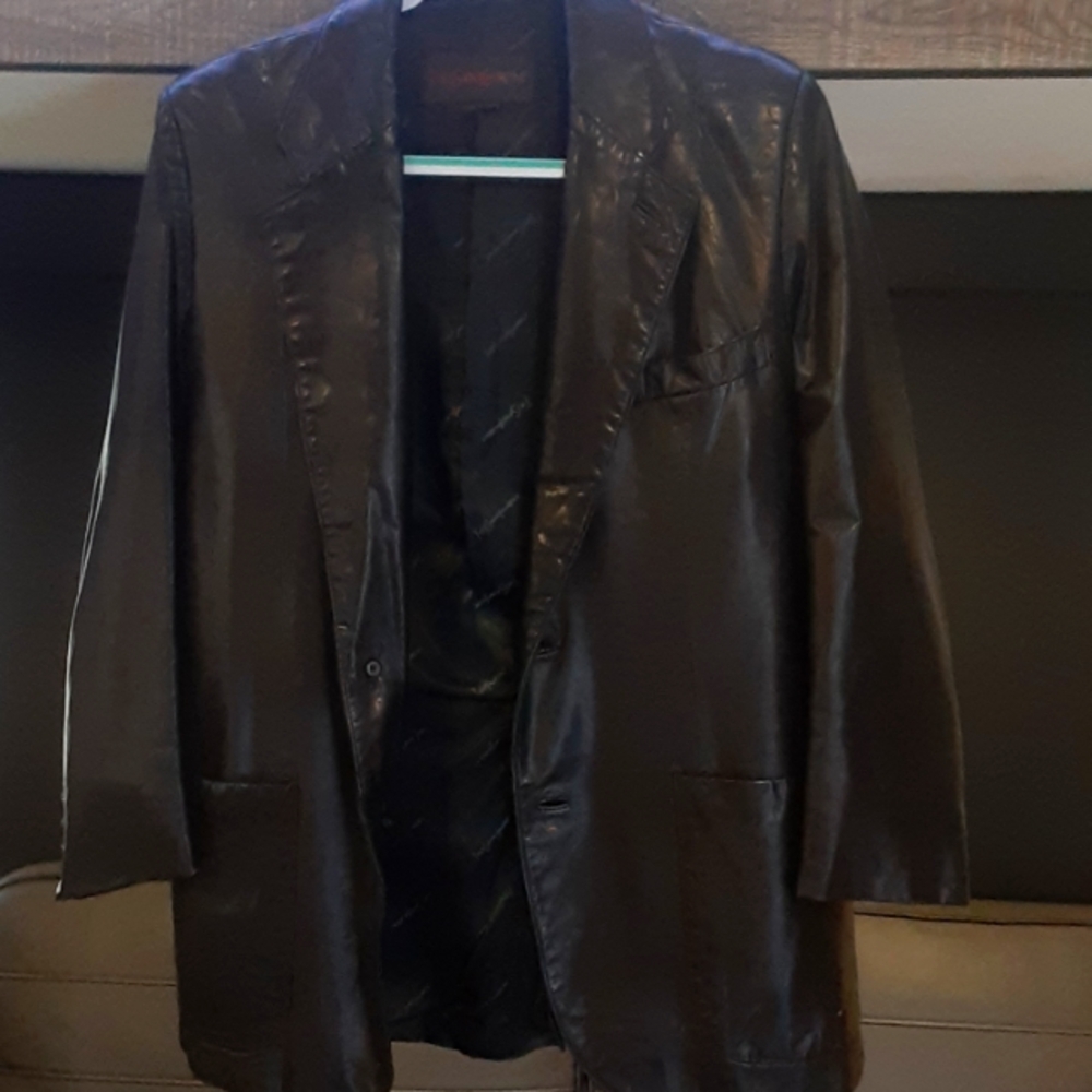 Ysl leather blazer